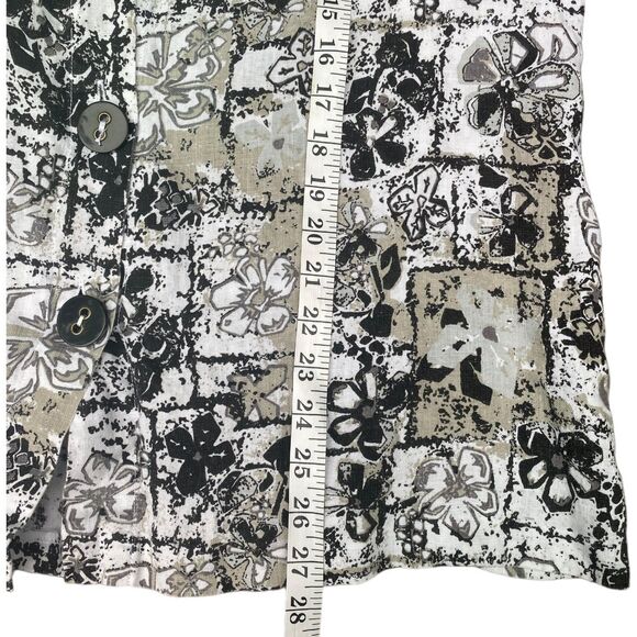 Habitat Clothes to Live In Linen Jacket Size L Lagenlook Art to Wear Floral - Picture 9 of 12